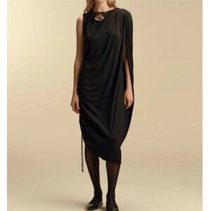 Marina Moscone MSRP $990 Asymmetrical Draped Dress NWT, Size 8